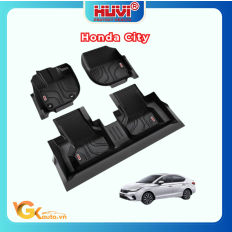 Thảm lót sàn ô tô Honda City 2021-2024 tràn viền bậc cửa Huvi